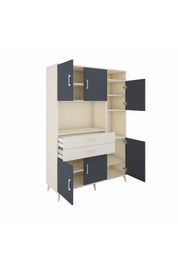 Hyperion Dolap 9 Raflı 2 Çekmeceli 6 Kapaklı 132x44x195 Aytaşı-Antrasit/Aytaşı