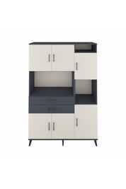 Hyperion Dolap 9 Raflı 2 Çekmeceli 6 Kapaklı 132x44x195 Antrasit-Aytaşı/Antrasit