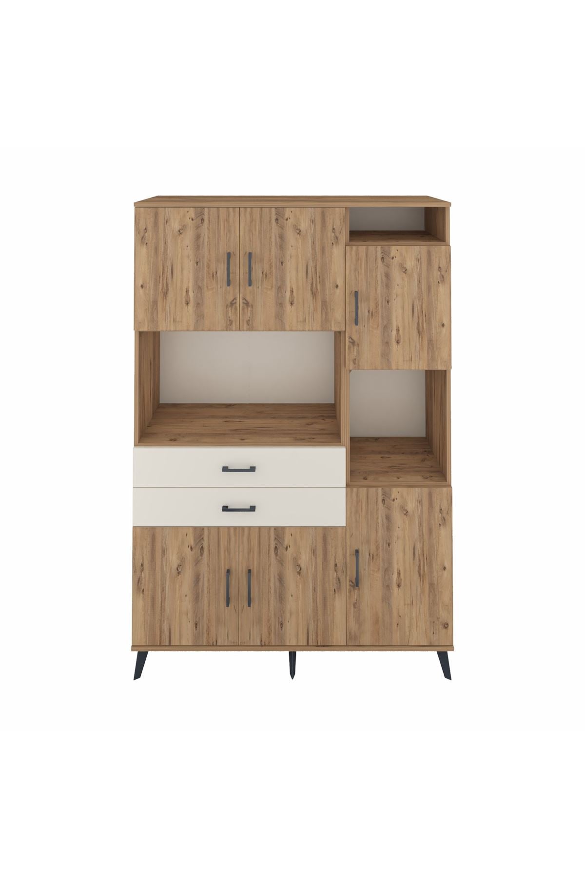 Hyperion Dolap 9 Raflı 2 Çekmeceli 6 Kapaklı 132x44x195 Çam-Çam/Aytaşı