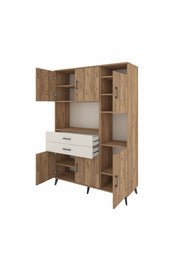 Hyperion Dolap 9 Raflı 2 Çekmeceli 6 Kapaklı 132x44x195 Çam-Çam/Aytaşı