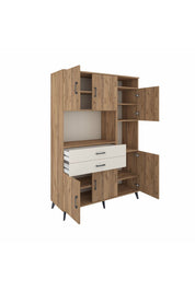 Hyperion Dolap 9 Raflı 2 Çekmeceli 6 Kapaklı 132x44x195 Çam-Çam/Aytaşı