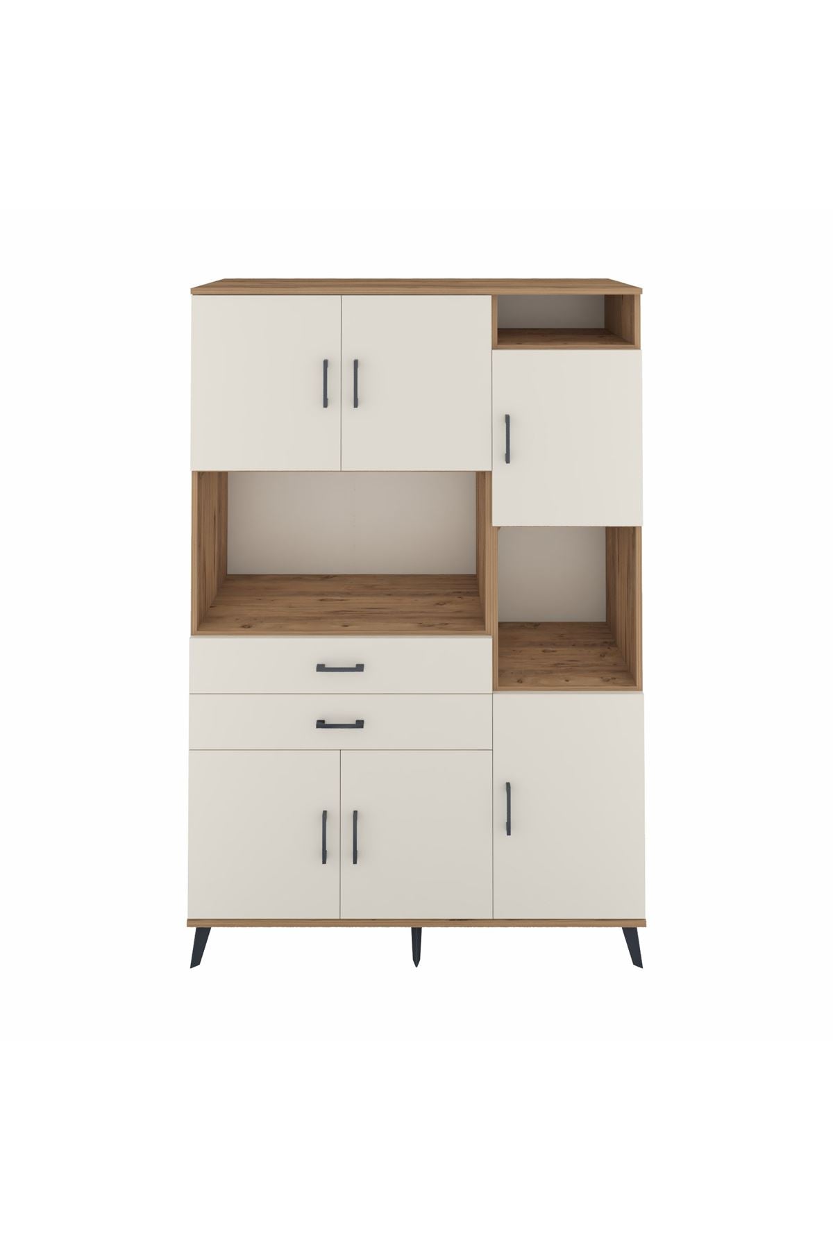 Hyperion Dolap 9 Raflı 2 Çekmeceli 6 Kapaklı 132x44x195 Çam-Aytaşı/Aytaşı