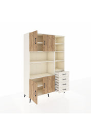 Hyperion Dolap 9 Raflı 4 Çekmeceli 4 Kapaklı 132x44x195 Aytaşı-Çam/Aytaşı