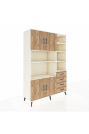 Hyperion Dolap 9 Raflı 4 Çekmeceli 4 Kapaklı 132x44x195 Aytaşı-Çam/Çam