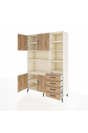 Hyperion Dolap 9 Raflı 4 Çekmeceli 4 Kapaklı 132x44x195 Aytaşı-Çam/Çam