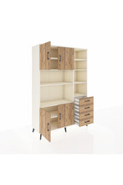 Hyperion Dolap 9 Raflı 4 Çekmeceli 4 Kapaklı 132x44x195 Aytaşı-Çam/Çam