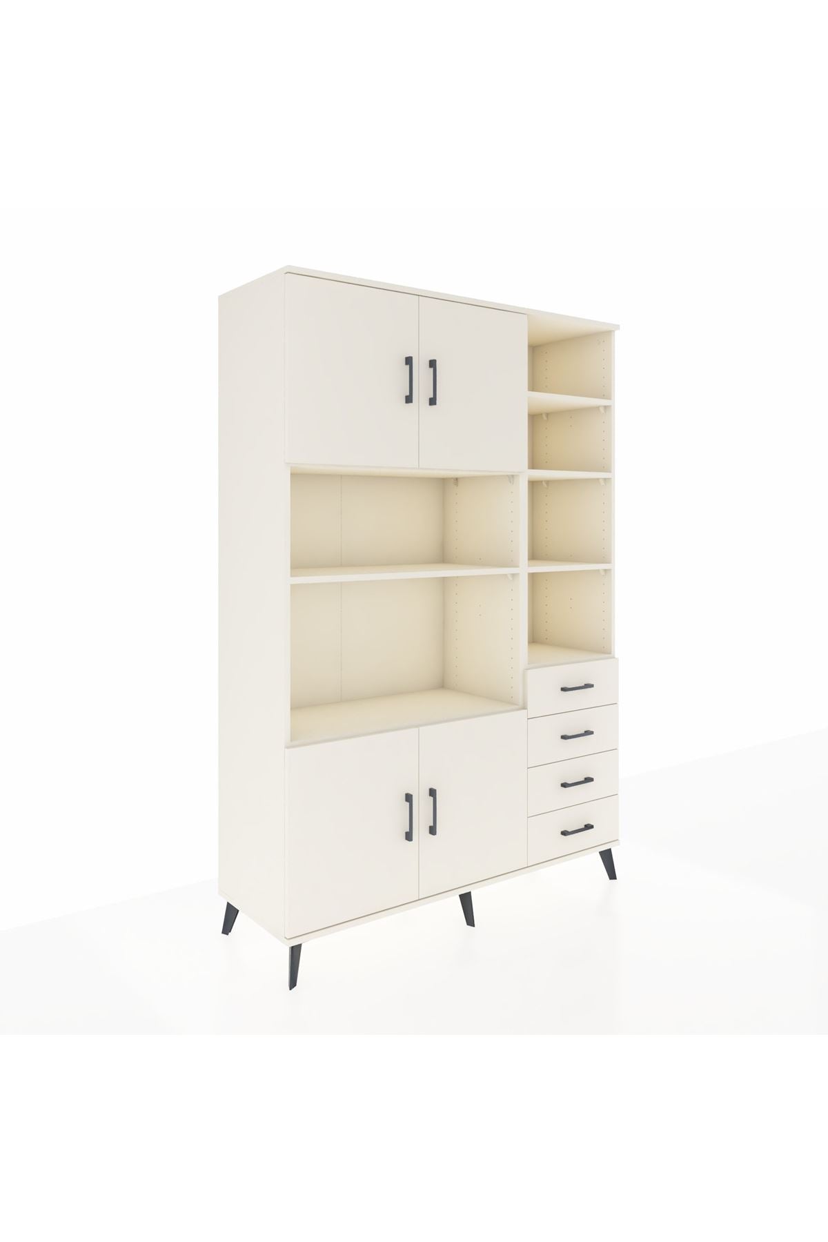 Hyperion Dolap 9 Raflı 4 Çekmeceli 4 Kapaklı 132x44x195 Aytaşı-Aytaşı/Aytaşı