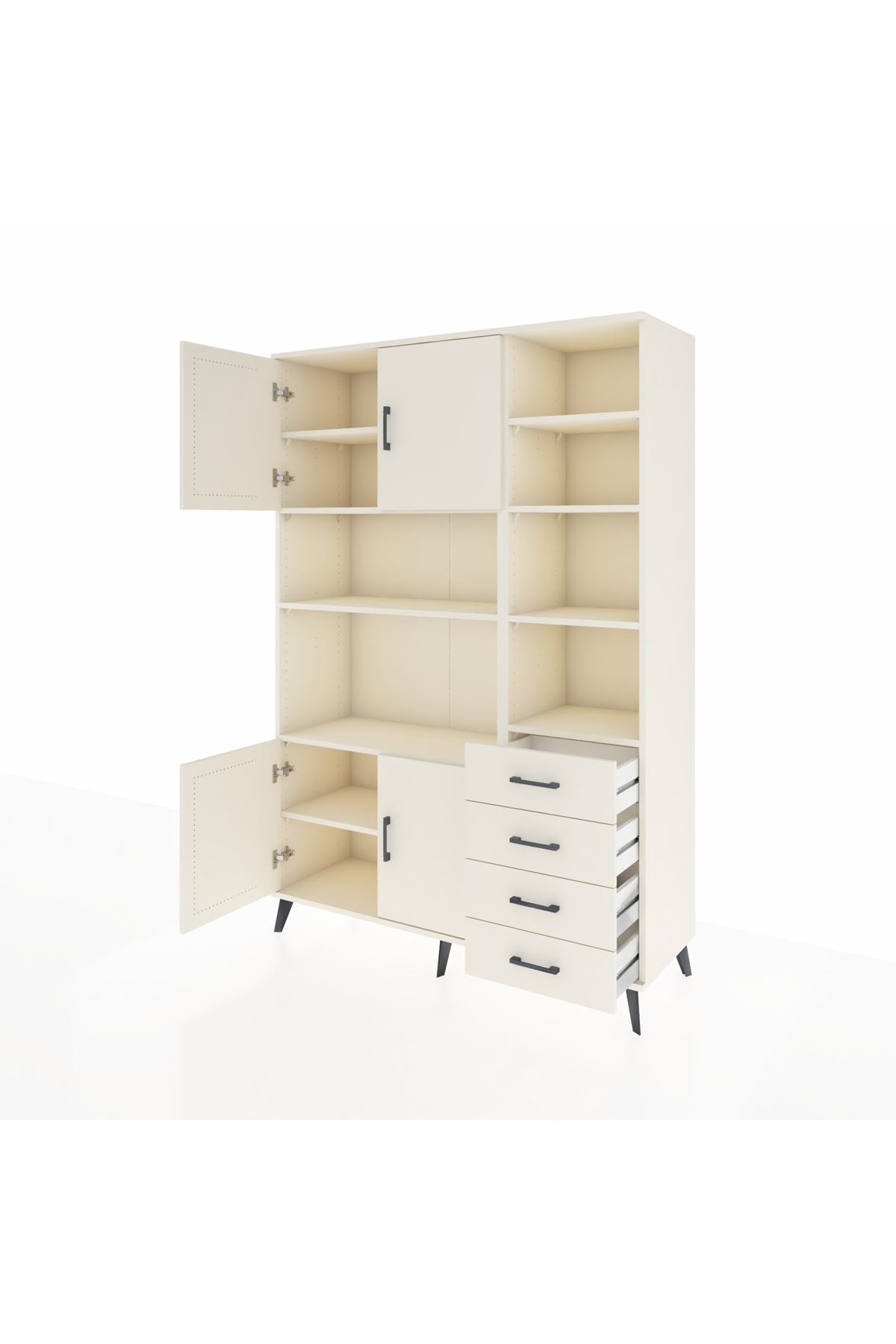 Hyperion Dolap 9 Raflı 4 Çekmeceli 4 Kapaklı 132x44x195 Aytaşı-Aytaşı/Aytaşı