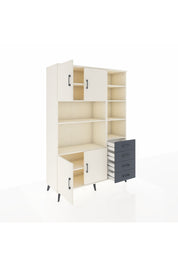 Hyperion Dolap 9 Raflı 4 Çekmeceli 4 Kapaklı 132x44x195 Aytaşı-Aytaşı/Antrasit