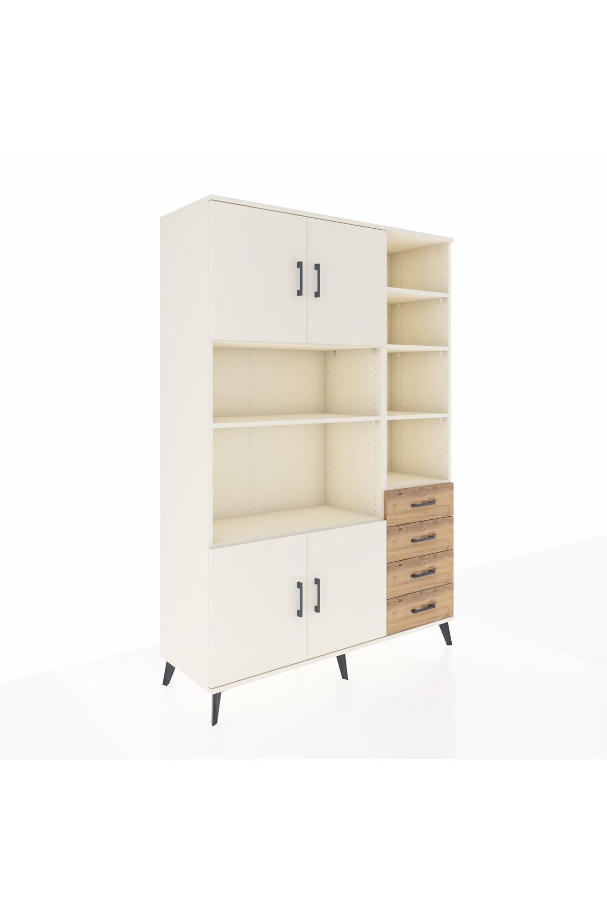 Hyperion Dolap 9 Raflı 4 Çekmeceli 4 Kapaklı 132x44x195 Aytaşı-Aytaşı/Çam