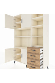 Hyperion Dolap 9 Raflı 4 Çekmeceli 4 Kapaklı 132x44x195 Aytaşı-Aytaşı/Çam