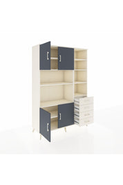 Hyperion Dolap 9 Raflı 4 Çekmeceli 4 Kapaklı 132x44x195 Aytaşı-Antrasit/Aytaşı