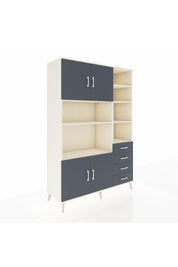 Hyperion Dolap 9 Raflı 4 Çekmeceli 4 Kapaklı 132x44x195 Aytaşı-Antrasit/Antrasit