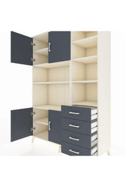 Hyperion Dolap 9 Raflı 4 Çekmeceli 4 Kapaklı 132x44x195 Aytaşı-Antrasit/Antrasit