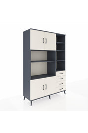 Hyperion Dolap 9 Raflı 4 Çekmeceli 4 Kapaklı 132x44x195 Antrasit-Aytaşı/Aytaşı