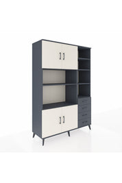 Hyperion Dolap 9 Raflı 4 Çekmeceli 4 Kapaklı 132x44x195 Antrasit-Aytaşı/Antrasit