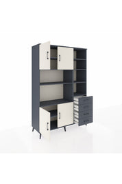Hyperion Dolap 9 Raflı 4 Çekmeceli 4 Kapaklı 132x44x195 Antrasit-Aytaşı/Antrasit