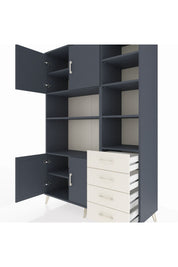 Hyperion Dolap 9 Raflı 4 Çekmeceli 4 Kapaklı 132x44x195 Antrasit-Antrasit/Aytaşı