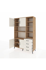 Hyperion Dolap 9 Raflı 4 Çekmeceli 4 Kapaklı 132x44x195 Çam-Aytaşı/Aytaşı