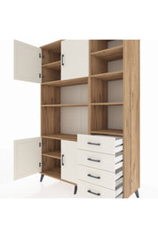 Hyperion Dolap 9 Raflı 4 Çekmeceli 4 Kapaklı 132x44x195 Çam-Aytaşı/Aytaşı