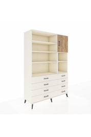 Hyperion Dolap 8 Raflı 8 Çekmeceli Tek Kapaklı  132x44x195 Aytaşı-Çam/Aytaşı