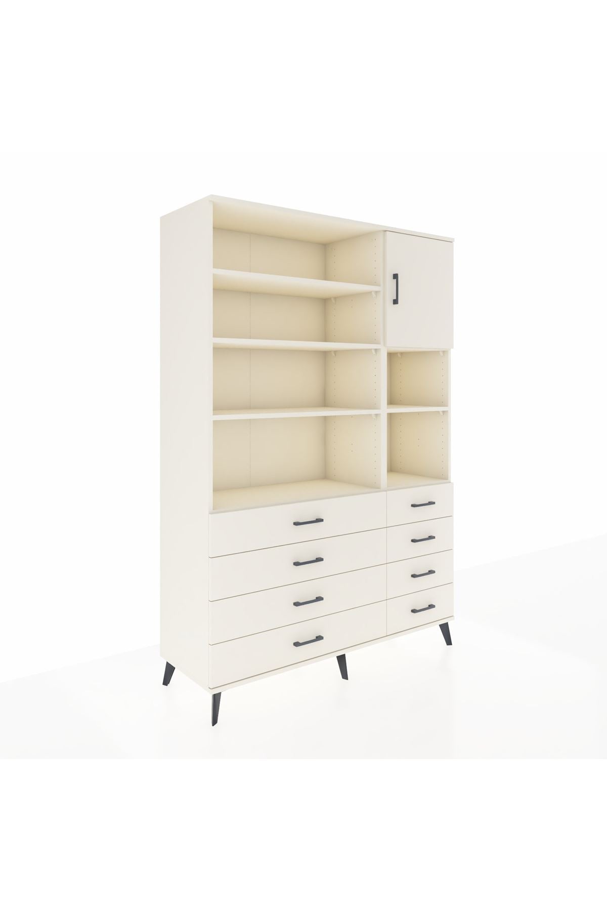 Hyperion Dolap 8 Raflı 8 Çekmeceli Tek Kapaklı  132x44x195 Aytaşı-Aytaşı/Aytaşı