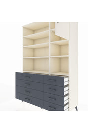 Hyperion Dolap 8 Raflı 8 Çekmeceli Tek Kapaklı  132x44x195 Aytaşı-Aytaşı/Antrasit