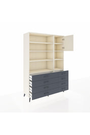 Hyperion Dolap 8 Raflı 8 Çekmeceli Tek Kapaklı  132x44x195 Aytaşı-Aytaşı/Antrasit