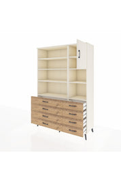 Hyperion Dolap 8 Raflı 8 Çekmeceli Tek Kapaklı  132x44x195 Aytaşı-Aytaşı/Çam