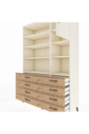 Hyperion Dolap 8 Raflı 8 Çekmeceli Tek Kapaklı  132x44x195 Aytaşı-Aytaşı/Çam