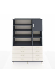 Hyperion Dolap 8 Raflı 8 Çekmeceli Tek Kapaklı  132x44x195 Antrasit-Antrasit/Aytaşı