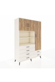 Hyperion Dolap 9 Raflı 6 Çekmeceli 3 Kapaklı 132x44x195 Aytaşı-Çam/Aytaşı