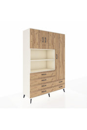 Hyperion Dolap 9 Raflı 6 Çekmeceli 3 Kapaklı 132x44x195 Aytaşı-Çam/Çam