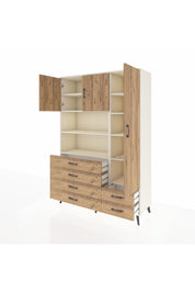 Hyperion Dolap 9 Raflı 6 Çekmeceli 3 Kapaklı 132x44x195 Aytaşı-Çam/Çam