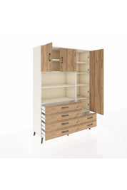 Hyperion Dolap 9 Raflı 6 Çekmeceli 3 Kapaklı 132x44x195 Aytaşı-Çam/Çam