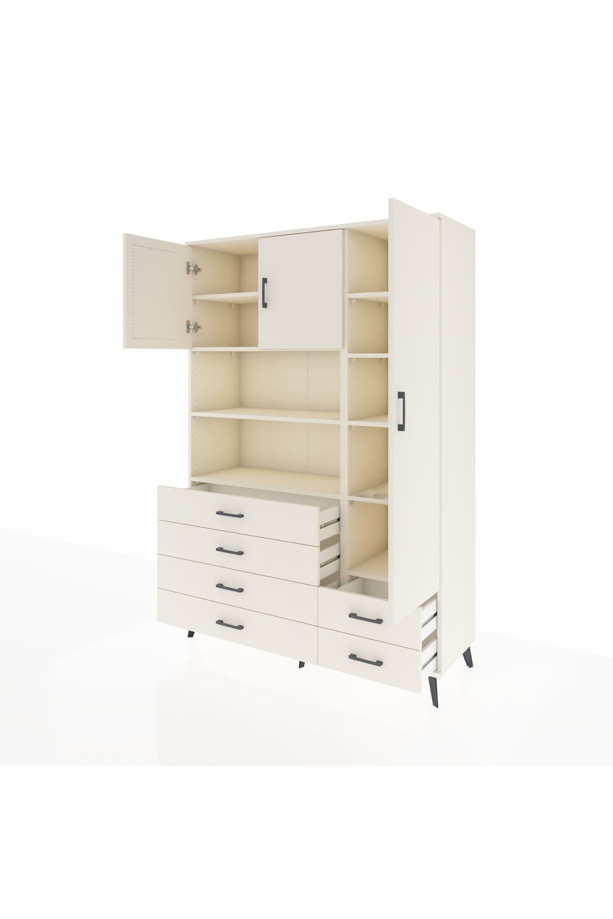 Hyperion Dolap 9 Raflı 6 Çekmeceli 3 Kapaklı 132x44x195 Aytaşı-Aytaşı/Aytaşı