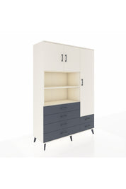 Hyperion Dolap 9 Raflı 6 Çekmeceli 3 Kapaklı 132x44x195 Aytaşı-Aytaşı/Antrasit