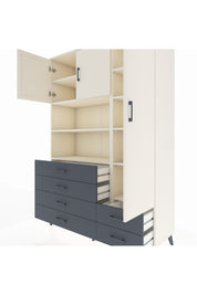 Hyperion Dolap 9 Raflı 6 Çekmeceli 3 Kapaklı 132x44x195 Aytaşı-Aytaşı/Antrasit