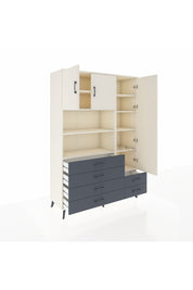 Hyperion Dolap 9 Raflı 6 Çekmeceli 3 Kapaklı 132x44x195 Aytaşı-Aytaşı/Antrasit