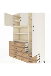 Hyperion Dolap 9 Raflı 6 Çekmeceli 3 Kapaklı 132x44x195 Aytaşı-Aytaşı/Çam