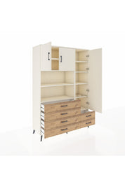 Hyperion Dolap 9 Raflı 6 Çekmeceli 3 Kapaklı 132x44x195 Aytaşı-Aytaşı/Çam