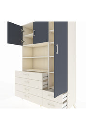 Hyperion Dolap 9 Raflı 6 Çekmeceli 3 Kapaklı 132x44x195 Aytaşı-Antrasit/Aytaşı