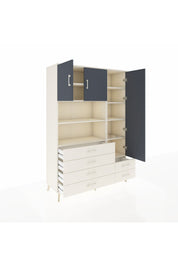 Hyperion Dolap 9 Raflı 6 Çekmeceli 3 Kapaklı 132x44x195 Aytaşı-Antrasit/Aytaşı