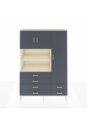 Hyperion Dolap 9 Raflı 6 Çekmeceli 3 Kapaklı 132x44x195 Aytaşı-Antrasit/Antrasit