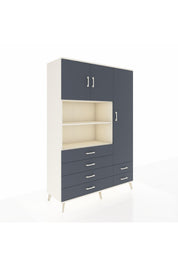 Hyperion Dolap 9 Raflı 6 Çekmeceli 3 Kapaklı 132x44x195 Aytaşı-Antrasit/Antrasit