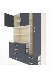 Hyperion Dolap 9 Raflı 6 Çekmeceli 3 Kapaklı 132x44x195 Aytaşı-Antrasit/Antrasit