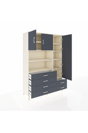 Hyperion Dolap 9 Raflı 6 Çekmeceli 3 Kapaklı 132x44x195 Aytaşı-Antrasit/Antrasit