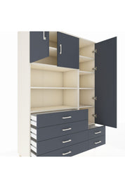 Hyperion Dolap 9 Raflı 6 Çekmeceli 3 Kapaklı 132x44x195 Aytaşı-Antrasit/Antrasit