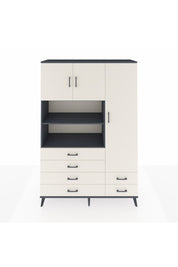 Hyperion Dolap 9 Raflı 6 Çekmeceli 3 Kapaklı 132x44x195 Antrasit-Aytaşı/Aytaşı