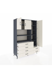 Hyperion Dolap 9 Raflı 6 Çekmeceli 3 Kapaklı 132x44x195 Antrasit-Aytaşı/Aytaşı